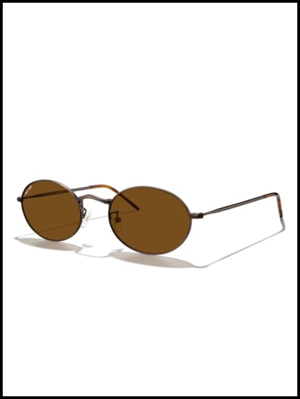 Polarized Oval Metal Sunglasses UV400 Reduces Glare Adult Unisex